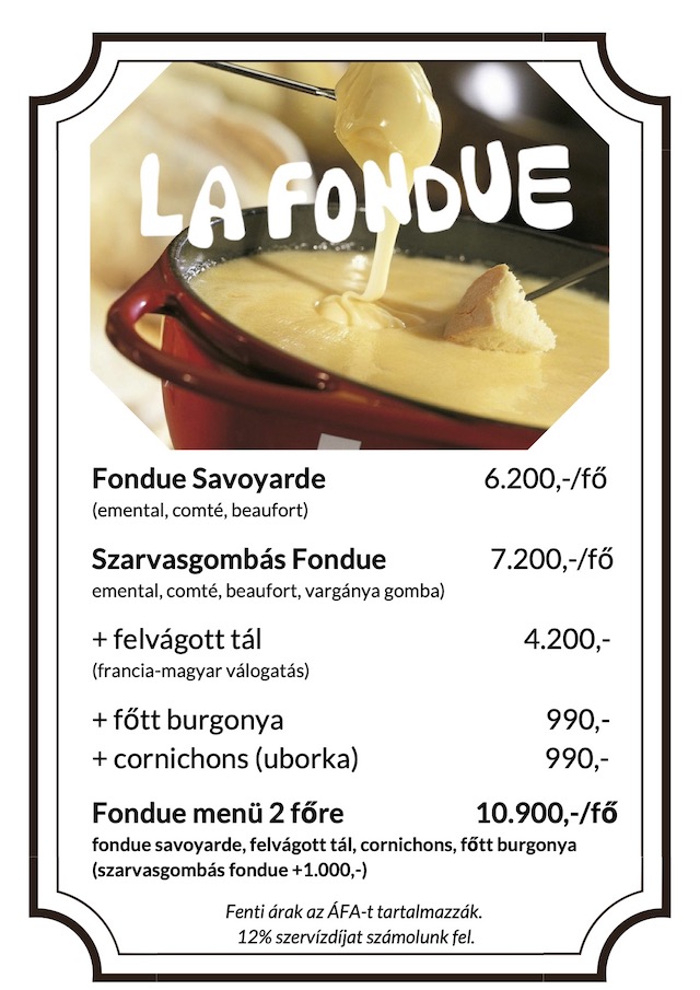 Fondue Menü